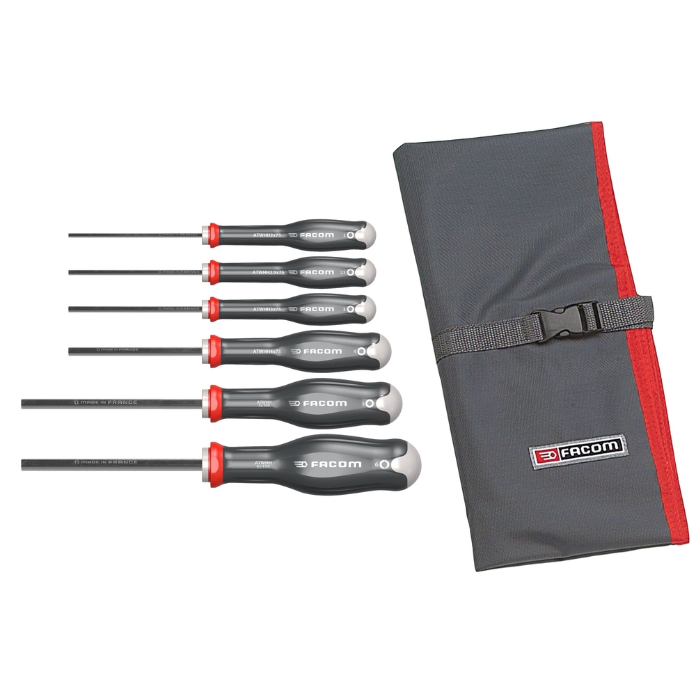 Jeu de clés mâles 6 pans emmanchées - FACOM - ATWHH.JT6