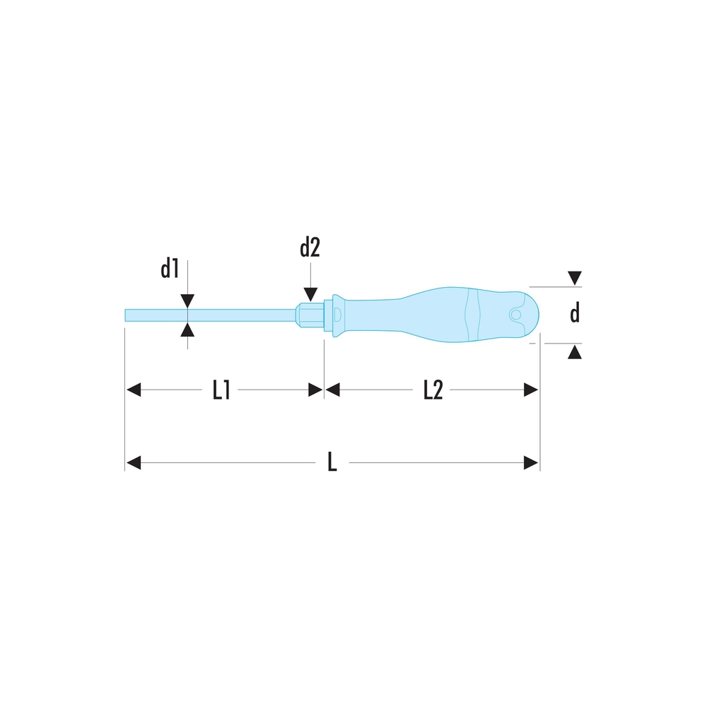 Clé mâle 6 pans emmanchée pour vis Phillips 3 x 150 mm - Par 5 - FACOM - ATWPH3X150