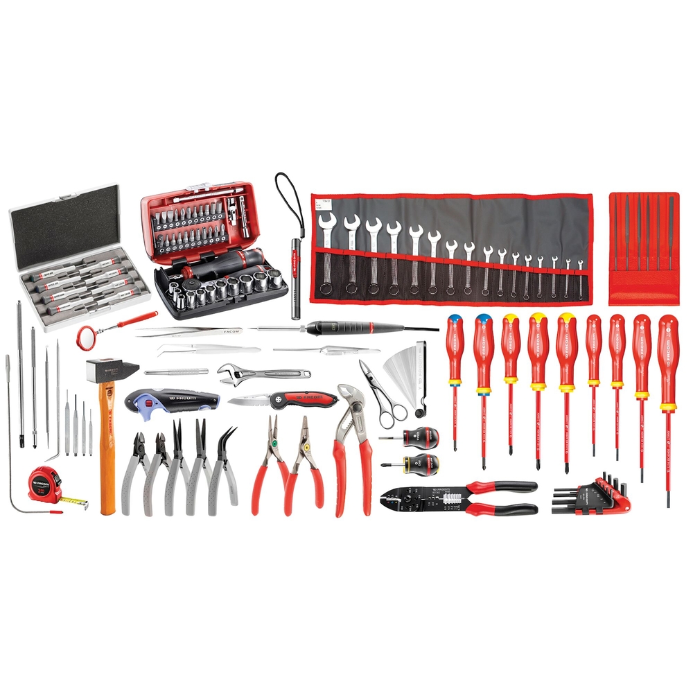 Sélection électromécanique 120 outils - boîte à outils textile à roulettes - FACOM - BSR20.EM41A