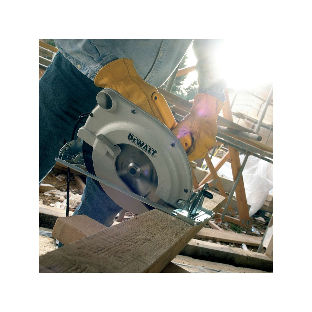 Scie circulaire 1750 W 235 mm - lame carbure 24 dents, guide parallèle, clé - D23700-QS - DEWALT