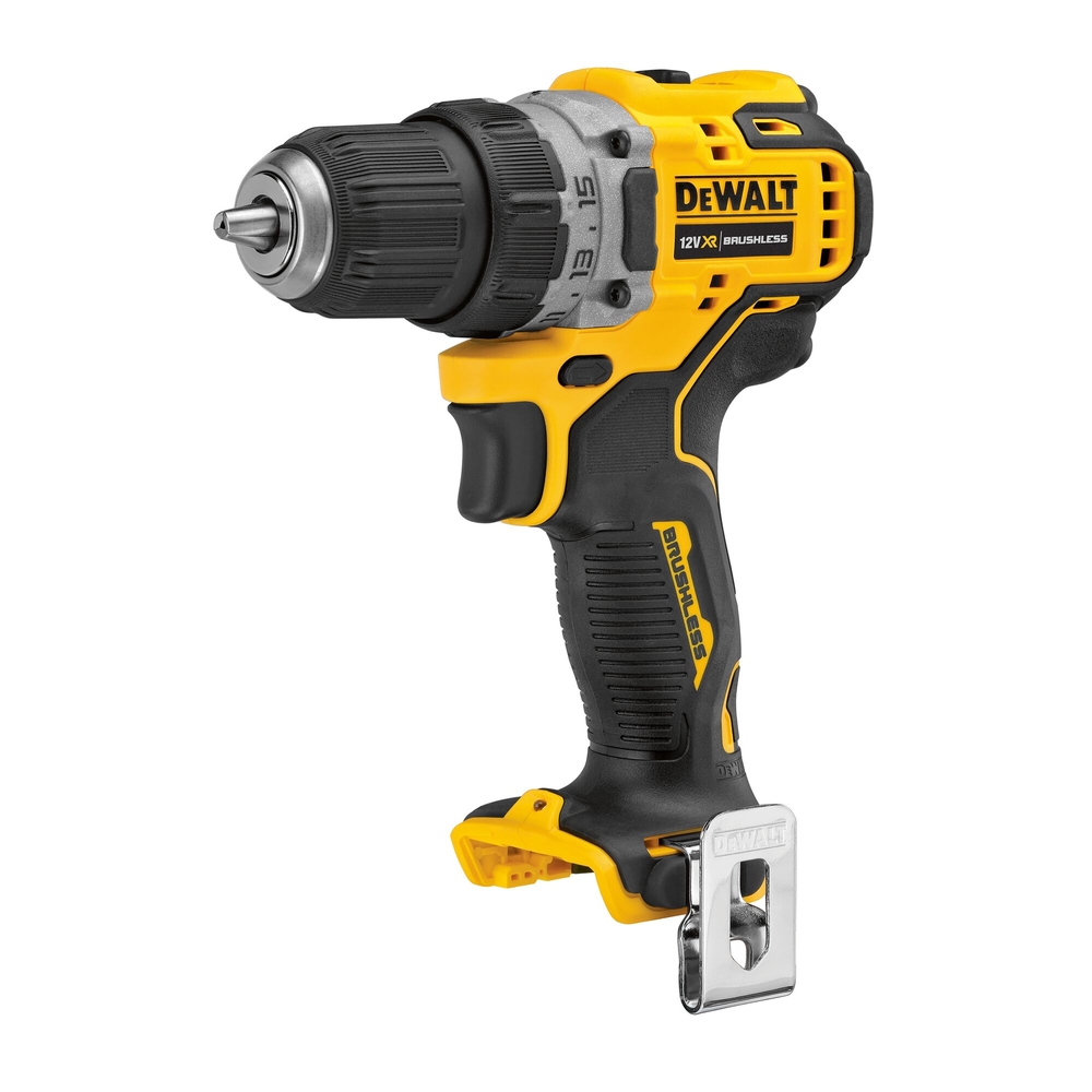 Perceuse-visseuse XR 12 V Brushless - sans batterie ni chargeur, clip ceinture - DCD701N-XJ - DEWALT