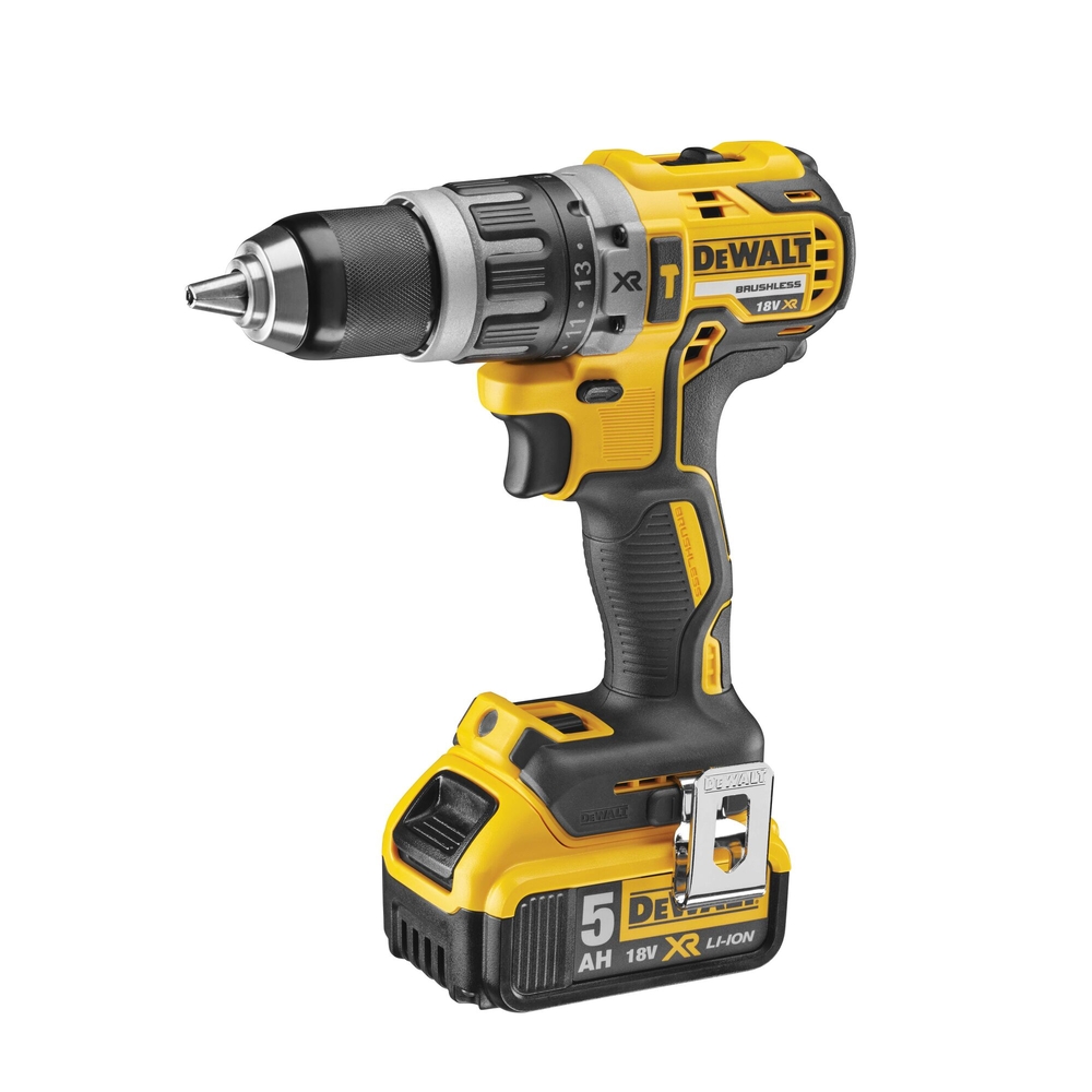Perceuse visseuse percussion Compacte XR 18V 5Ah Li-Ion Brushless -coffret TSTAK - DCD796P2-QW - DEWALT