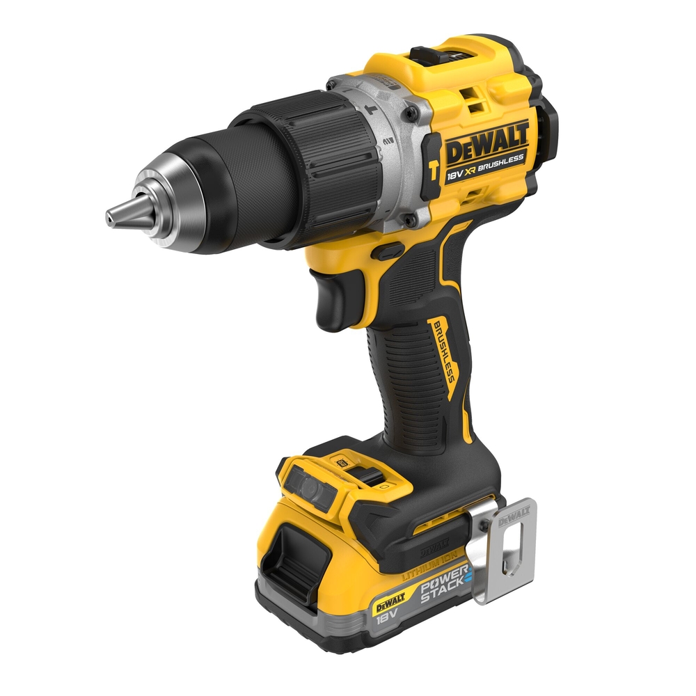 Perceuse-visseuse percussion compacte XR 18V 1,7Ah Li-Ion Brushless - POWERSTACK - DCD805E2T-QW - DEWALT