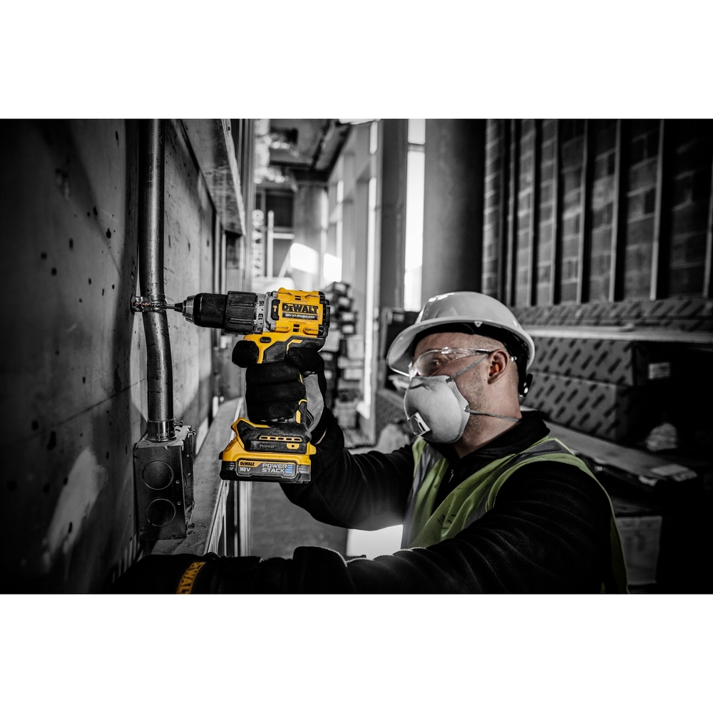 Perceuse-visseuse percussion compacte XR 18V 1,7Ah Li-Ion Brushless - POWERSTACK - DCD805E2T-QW - DEWALT