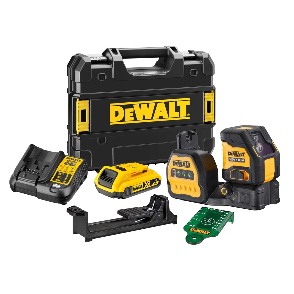 Laser croix XR 12 V / 18 V 2 Ah Li-Ion - faisceau vert - DCE088D1G18-QW - DEWALT