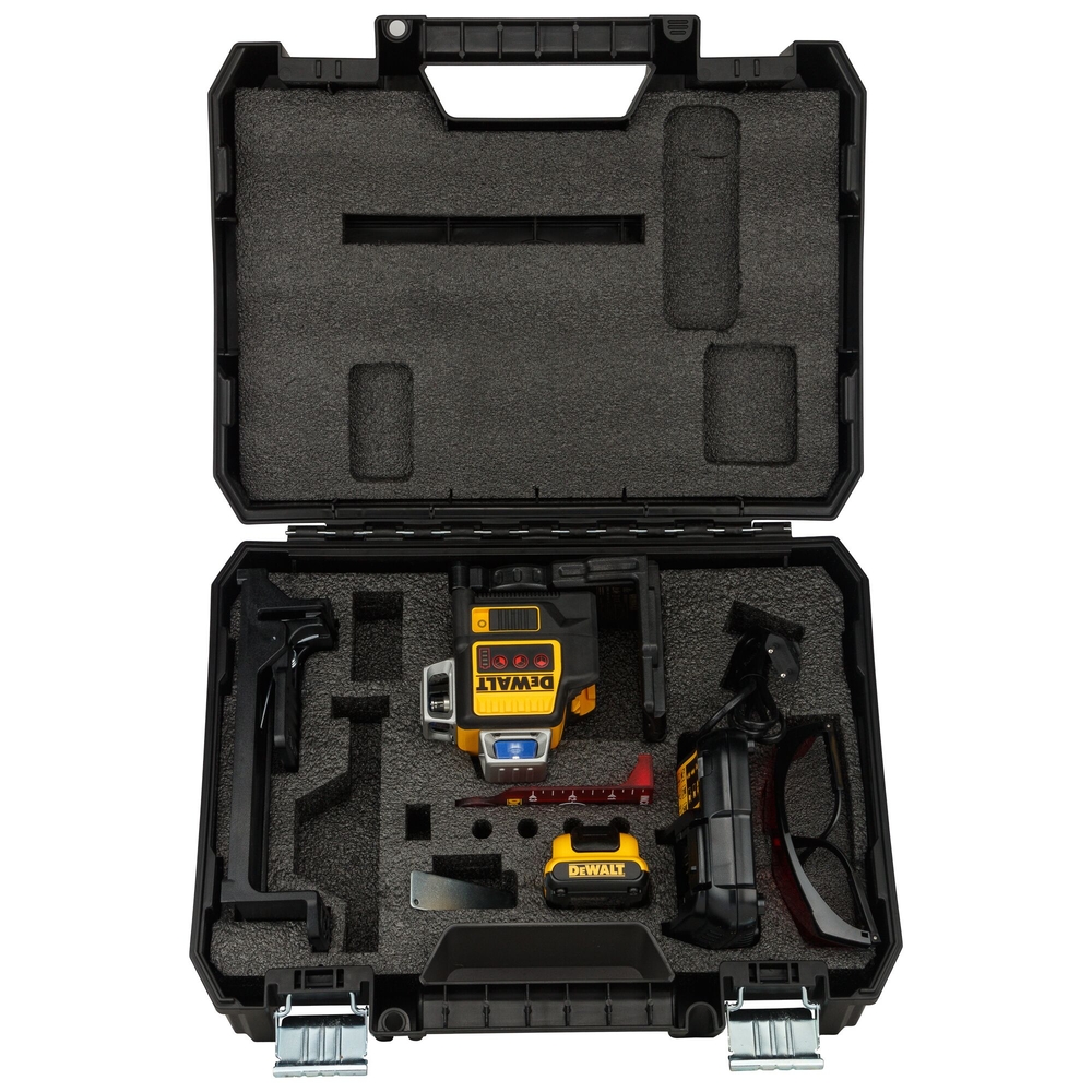 Niveau laser multilignes 3 x 360° XR 12 V 2 Ah Li-Ion - faisceaux rouges - DCE089D1R-QW - DEWALT