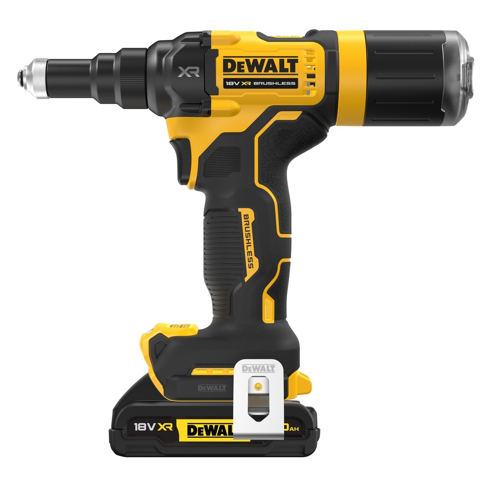 Riveteuse XR 18V 2Ah Brushless 4.8 mm - 2 batteries renforcées, coffret TSTAK - DCF403D2GT-QW - DEWALT