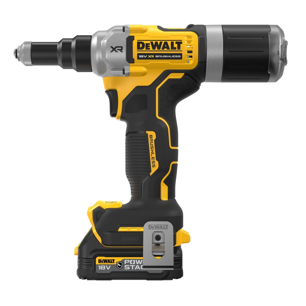 Riveteuse XR 18V 1.7Ah Brushless 6.4 mm - 2 batteries POWERSTACK renforcées - DCF414E2GT-QW - DEWALT