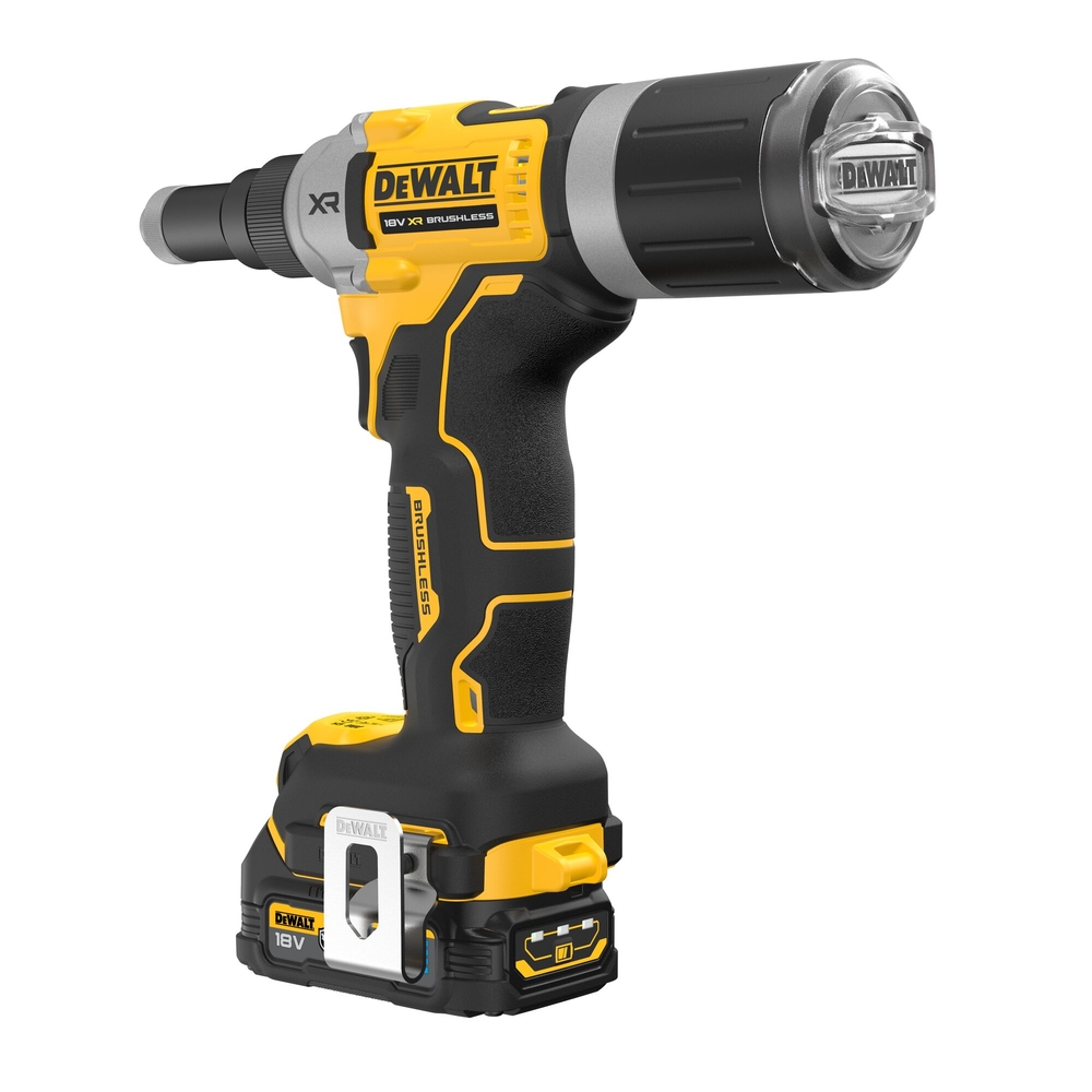 Riveteuse XR 18V 1.7Ah Brushless 6.4 mm - 2 batteries POWERSTACK renforcées - DCF414E2GT-QW - DEWALT