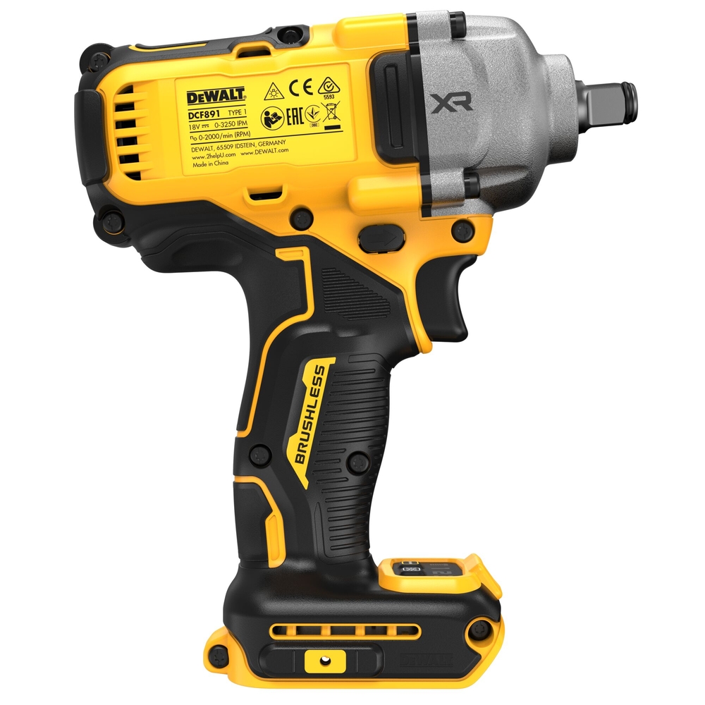 Boulonneuse à chocs 1/2‘’ XR 18 V Brushless 812 Nm - jonc de sécurité - DCF891NT-XJ - DEWALT