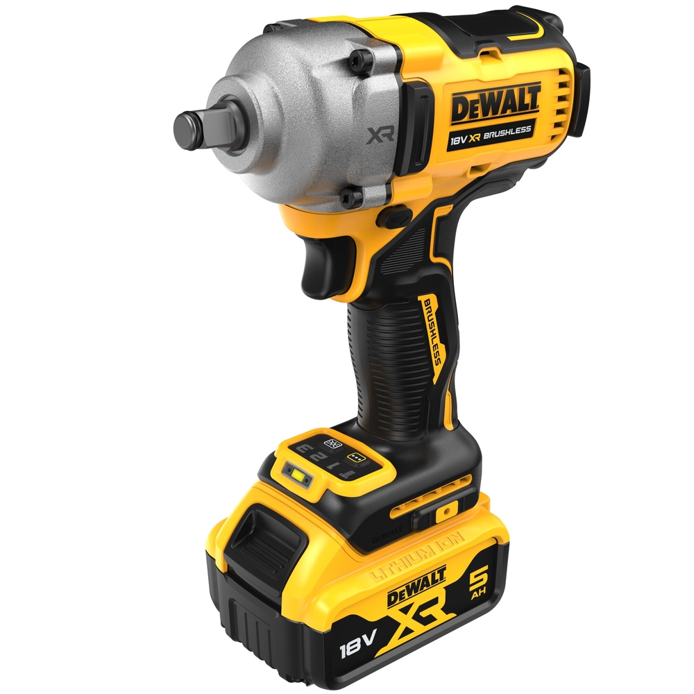 Boulonneuse à chocs 1/2‘’ XR 18 V 5 Ah Li-Ion Brushless 812 Nm - jonc de sécurit - DCF891P2T-QW - DEWALT