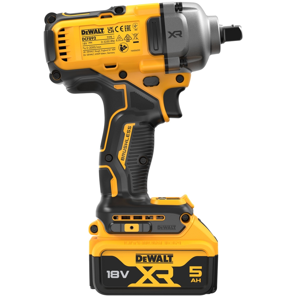 Boulonneuse à chocs 1/2‘’ XR 18 V 5 Ah Li-Ion Brushless 812 Nm - DCF892P2T-QW - DEWALT