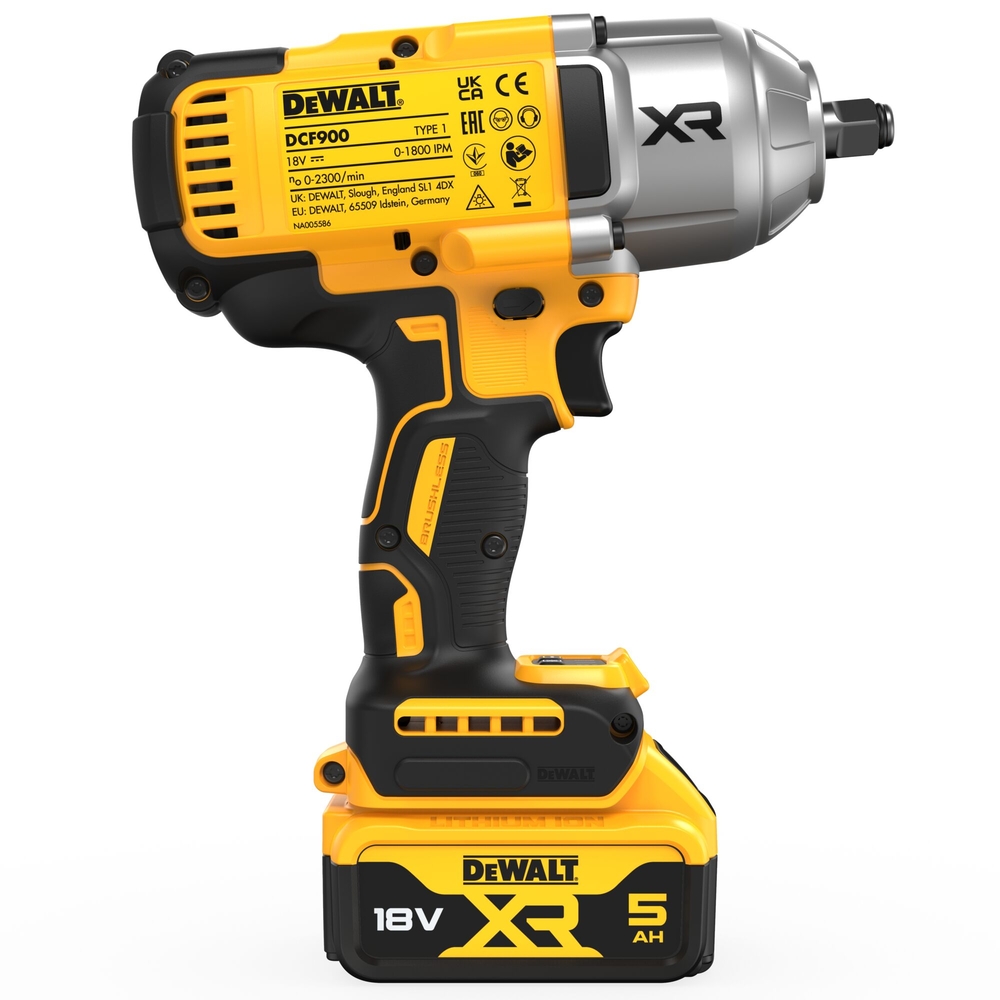 Boulonneuse ½” XR 18 V 5 Ah Li-Ion Brushless 1396 Nm - jonc de sécurité  - DCF900P2T-QW - DEWALT