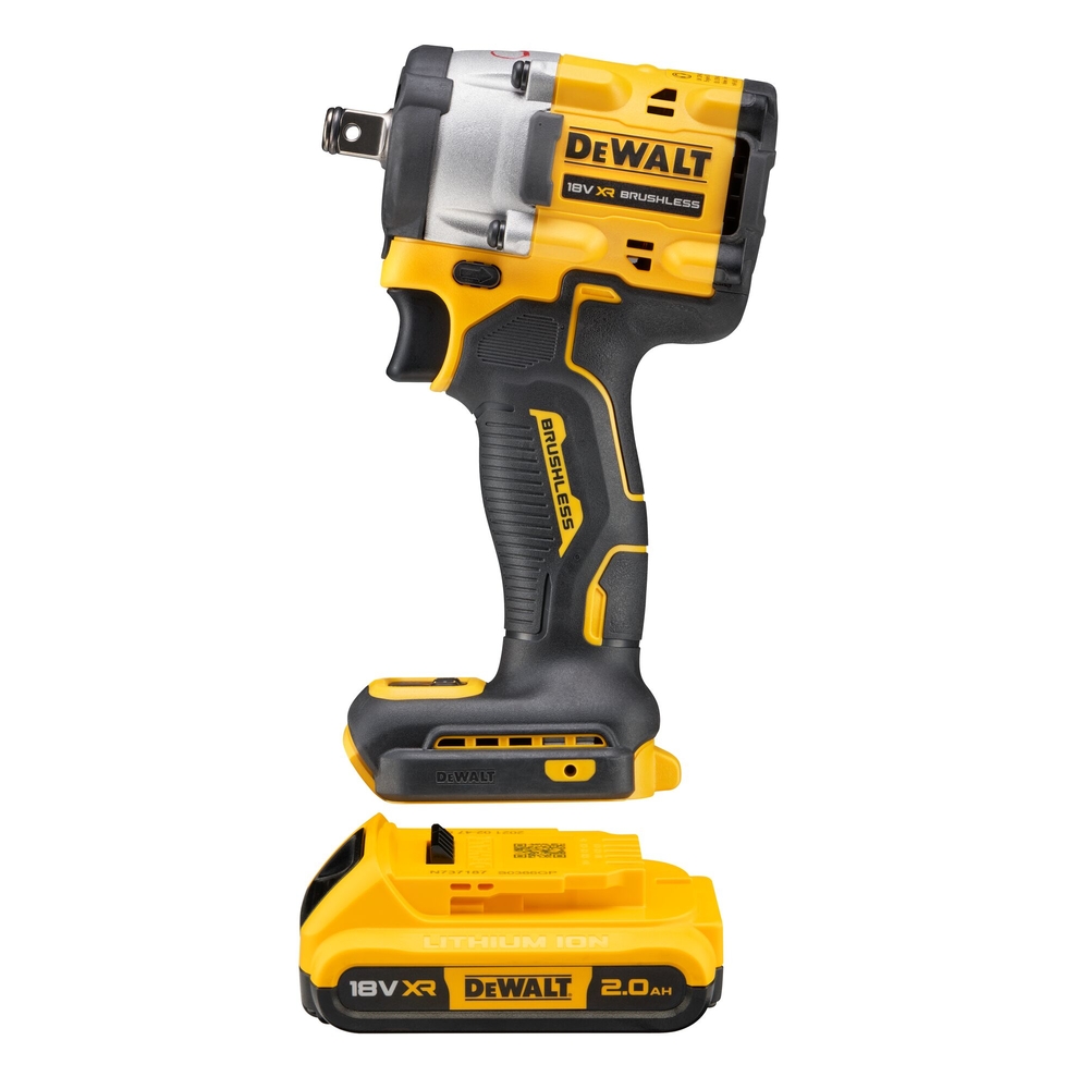 Boulonneuse 1/2'' compacte XR 18V 2Ah Li-Ion Brushless 406 Nm - jonc de sécurité - DCF921D2T-QW - DEWALT
