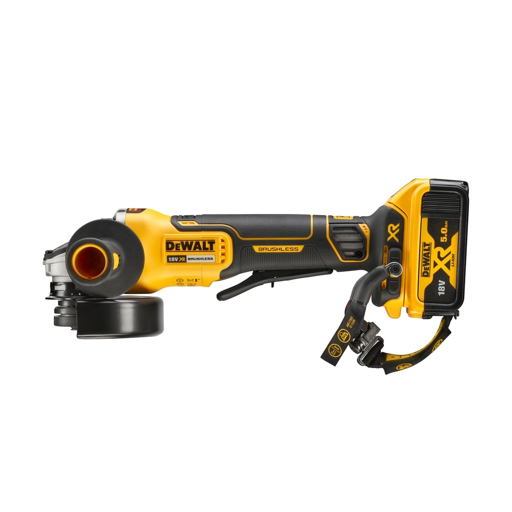 Meuleuse 125 mm XR 18V Brushless - interrupteur à palette - lanière de sécurité - DCG406P2LRT-QW - DEWALT