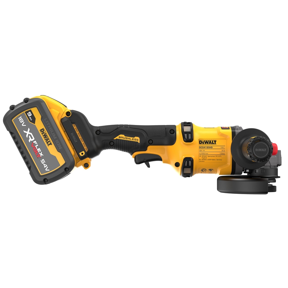 Meuleuse 125 mm XR FLEXVOLT 54V 9Ah Li-ion Brushless - Double sécurité - DCG418SHDX2-QW - DEWALT
