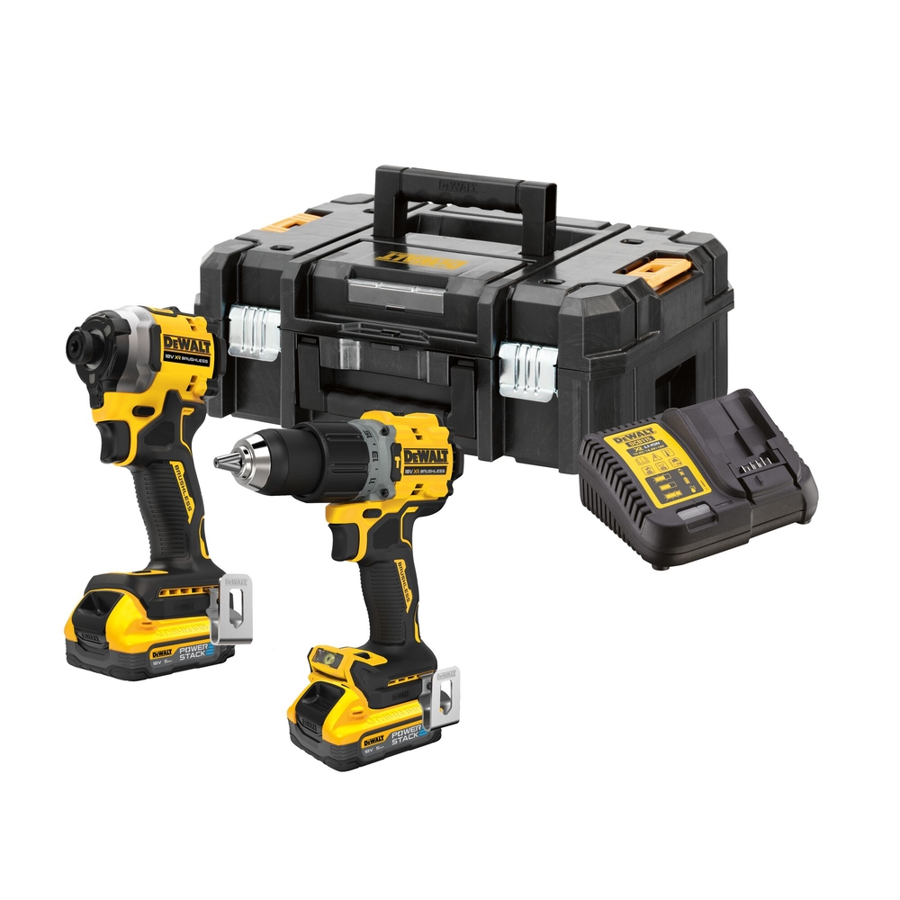 Kit 2 outils XR 18 V 5 Ah Li-Ion Brushless POWERSTACK - DCK2050H2T-QW - DEWALT