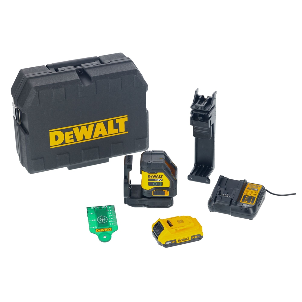 Laser croix compact XR 18V 2Ah Li-ion - Faisceaux verts - DCLE34021D1-QW - DEWALT