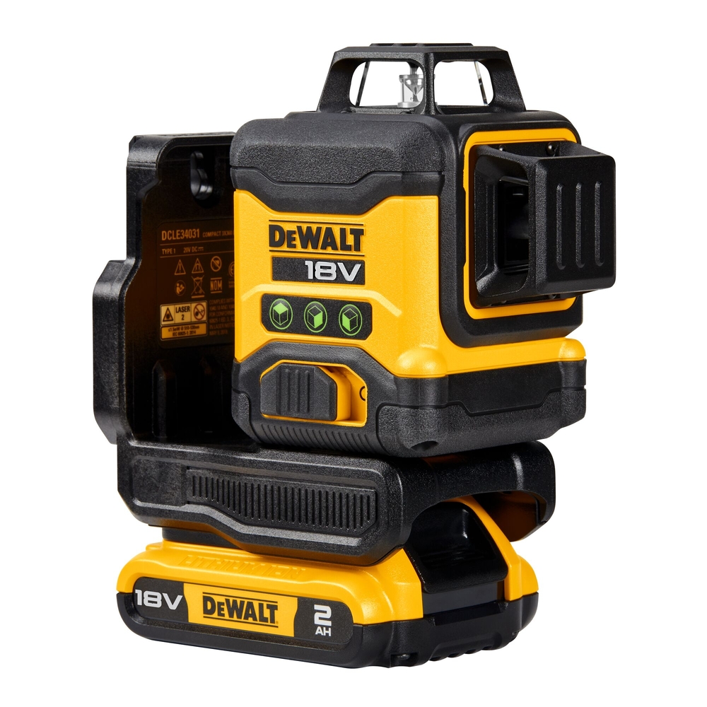 Niveau laser multilignes 3 x 360° compact XR 18 V 2 Ah Li-Ion - faisceaux verts - DCLE34031D1-QW - DEWALT