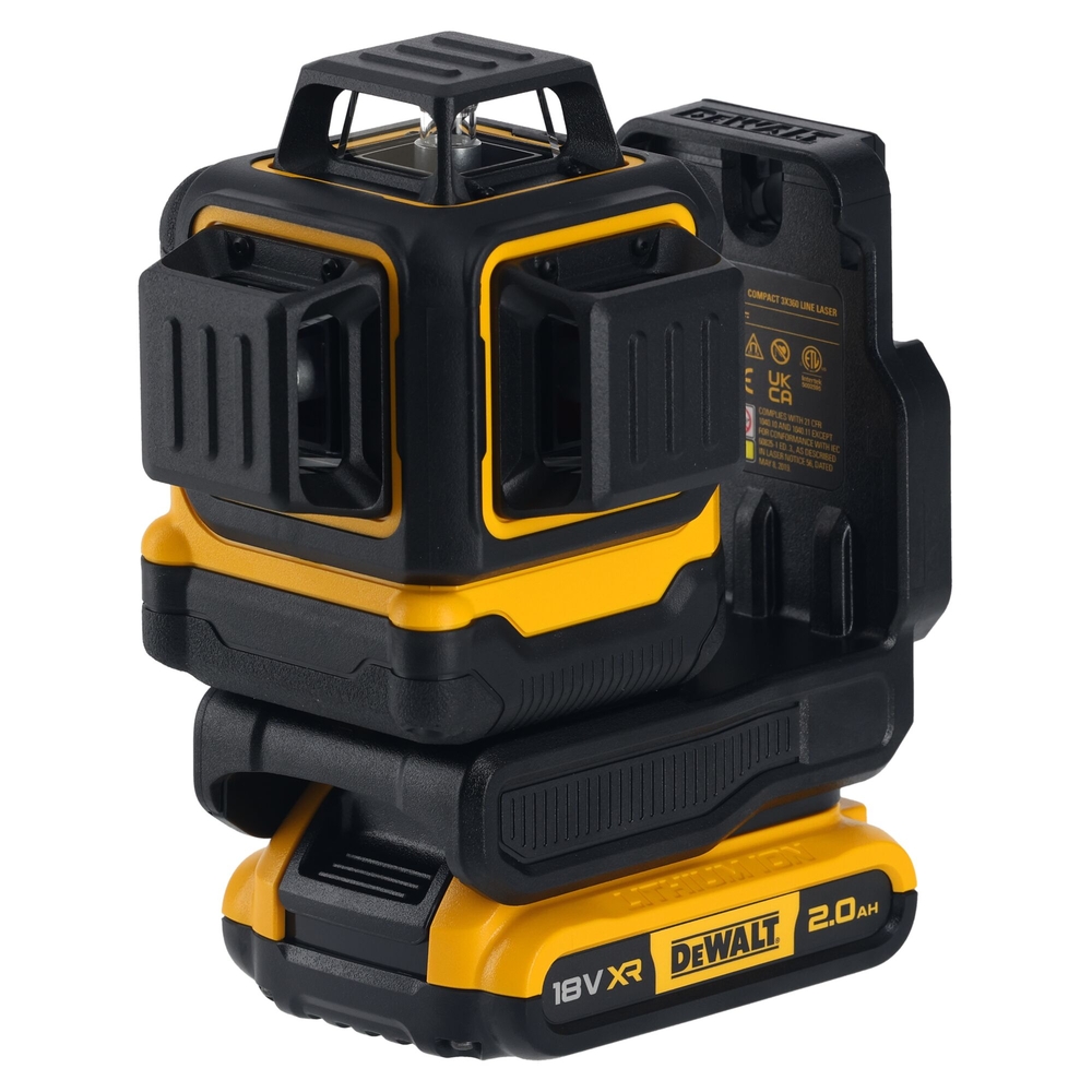 Niveau laser multilignes 3 x 360° compact XR 18 V 2 Ah Li-Ion - faisceaux verts - DCLE34031D1-QW - DEWALT