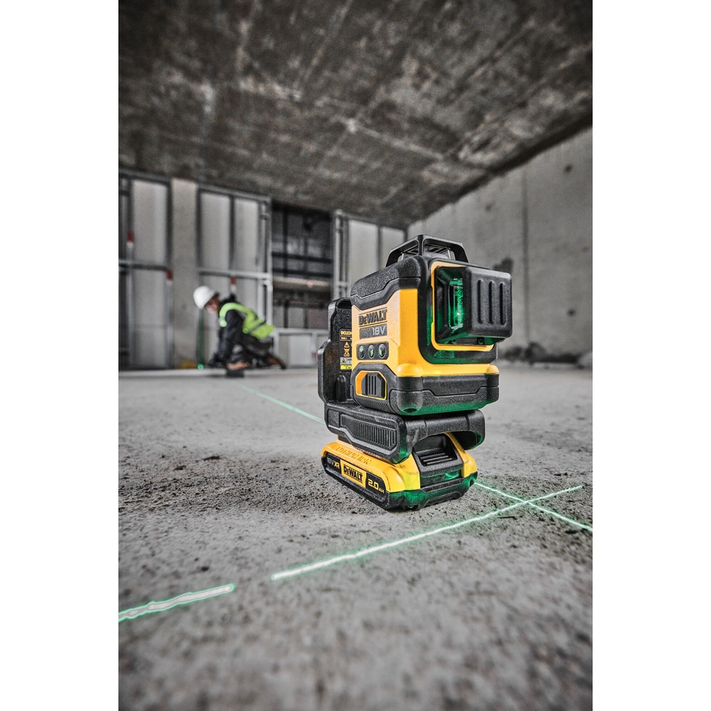 Niveau laser multilignes 3 x 360° compact XR 18 V 2 Ah Li-Ion - faisceaux verts - DCLE34031D1-QW - DEWALT