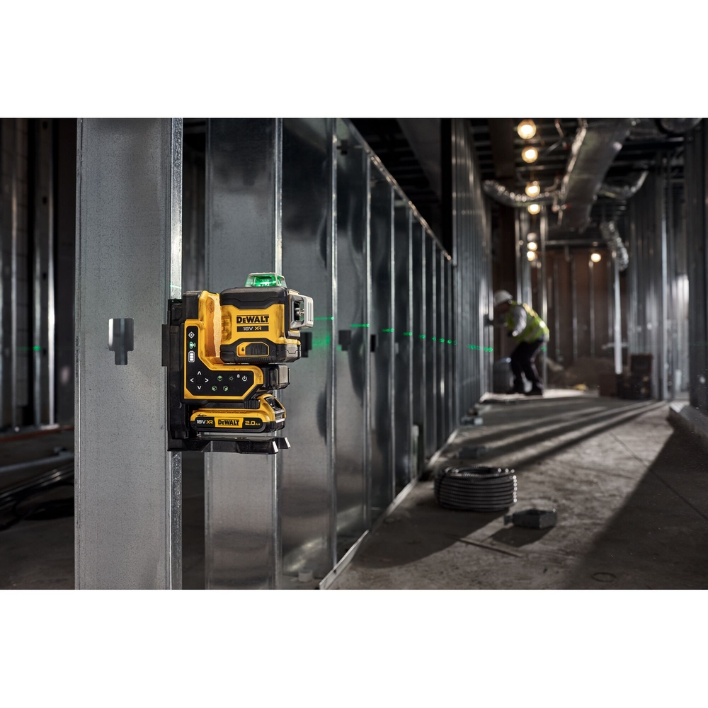 Niveau laser multilignes 3x360° XR 18V 2Ah Li-Ion - faisceaux verts-télécommandé - DCLE34035D1-QW - DEWALT