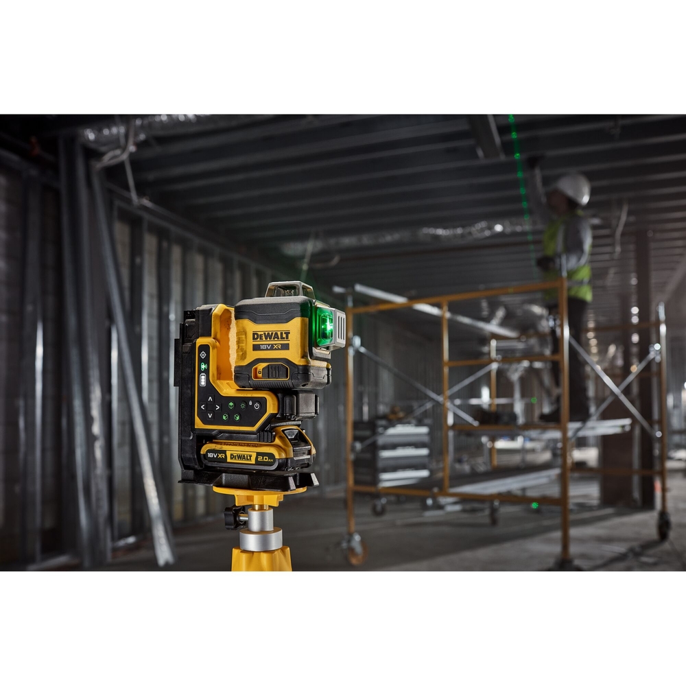 Niveau laser multilignes 3x360° XR 18V 2Ah Li-Ion - faisceaux verts-télécommandé - DCLE34035D1-QW - DEWALT