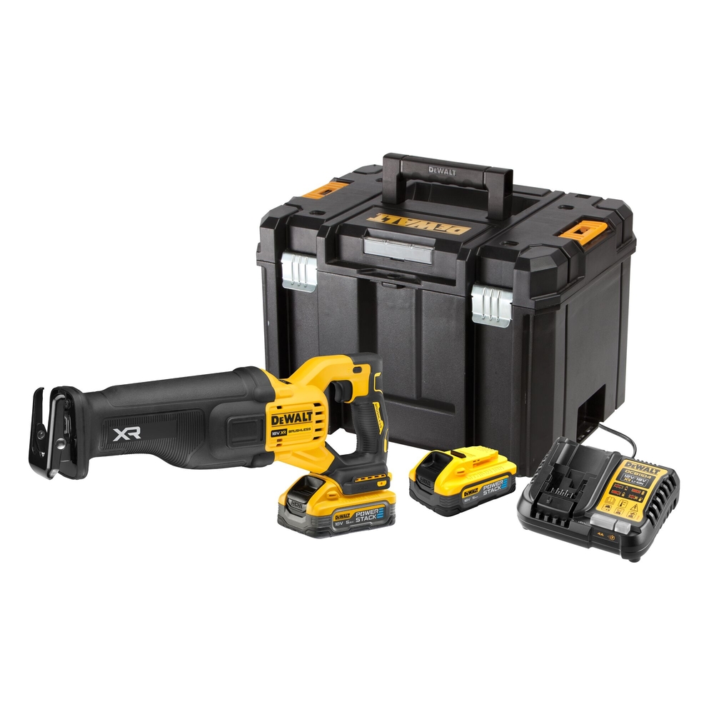 Scie sabre XR 18 V ADVANTAGE 5 Ah Li-Ion Brushless - POWERSTACK - DCS386H2T-QW - DEWALT