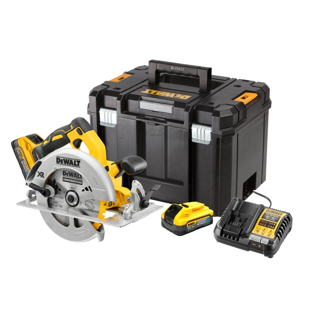 Scie circulaire XR 18 V 5 Ah Li-Ion Brushless 184 mm - POWERSTACK - DCS570H2T-QW - DEWALT