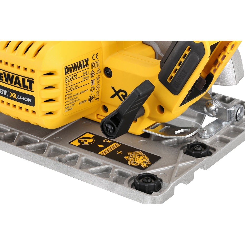 Scie circulaire XR 18 V Brushless 184 mm - compatible rail de guidage - DCS572NT-XJ - DEWALT