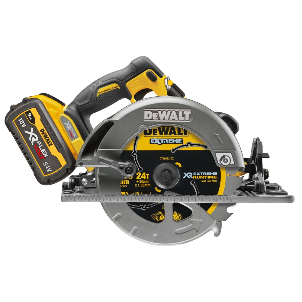 Scie circulaire XR FLEXVOLT 54V 3Ah Brushless 190mm - compatible rail de guidage - DCS579X2-QW - DEWALT