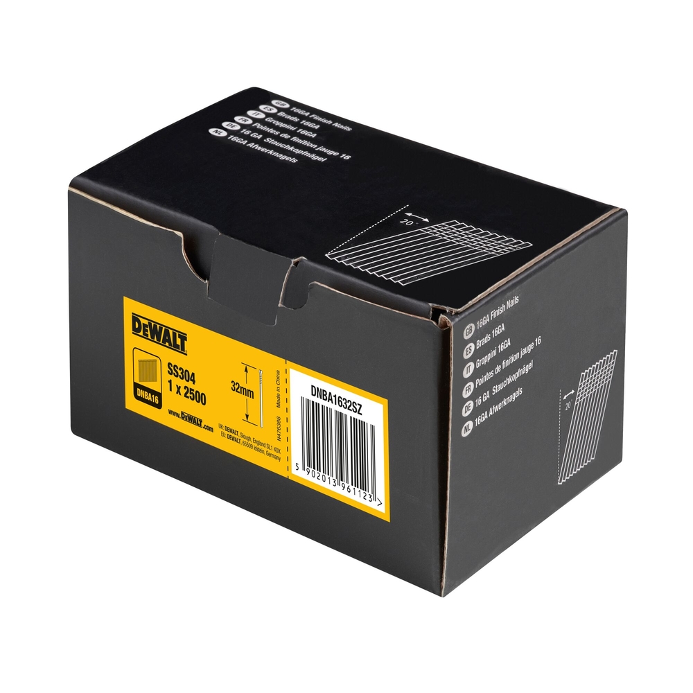Pointes 16Ga 20° inox 1,2 x 32 mm - DNBA1632SZ - DEWALT