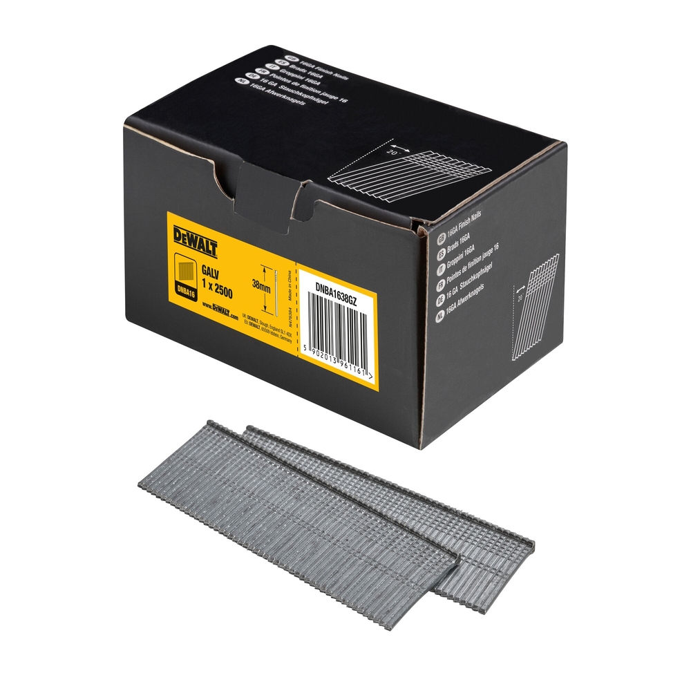 Pointes 16Ga 20°1,2 x 38 mm - DNBA1638GZ - DEWALT