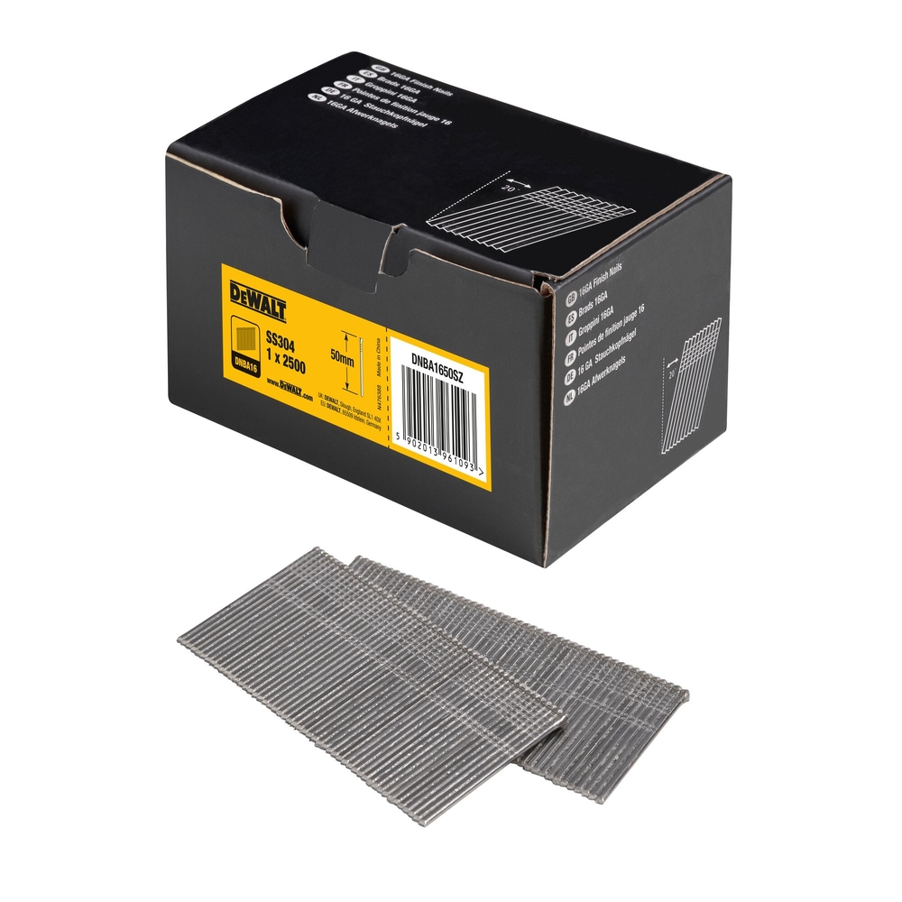Pointes 16Ga 20° inox 1,2 x 50 mm - DNBA1650SZ - DEWALT