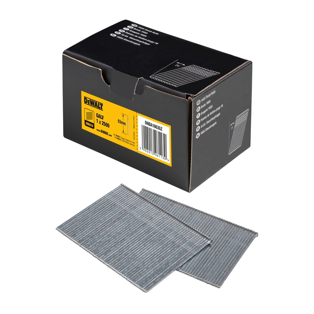 Pointes 16Ga 20° 1,2 x 63 mm - DNBA1663GZ - DEWALT