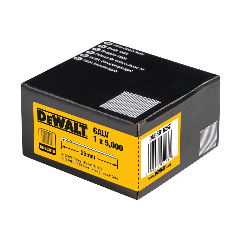 Pointes 16Ga 1,2 x 25 mm - DNBSB1625Z - DEWALT