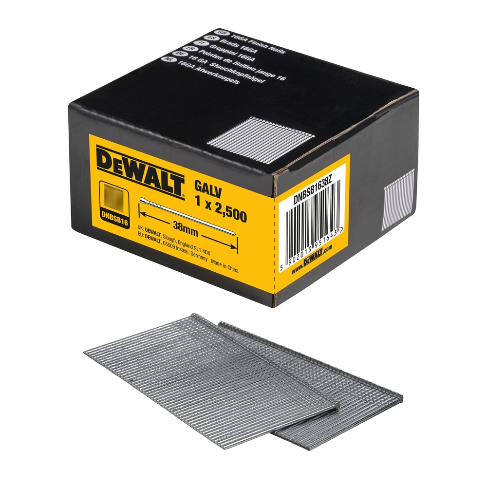 Pointes 16Ga 1,2 x 38 mm - DNBSB1638Z - DEWALT