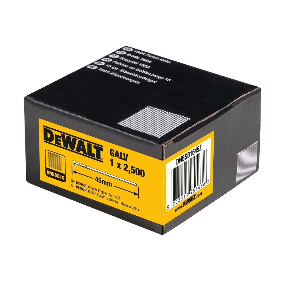 Pointes 16Ga 1,2 x 45 mm - DNBSB1645Z - DEWALT