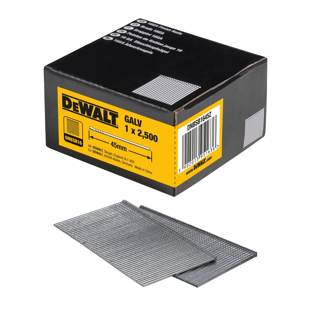 Pointes 16Ga 1,2 x 45 mm - DNBSB1645Z - DEWALT
