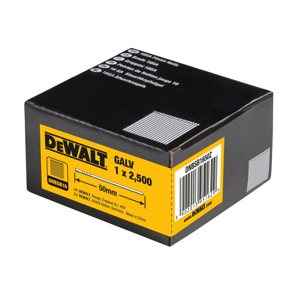 Pointes 16Ga 1,2 x 50 mm - DNBSB1650Z - DEWALT