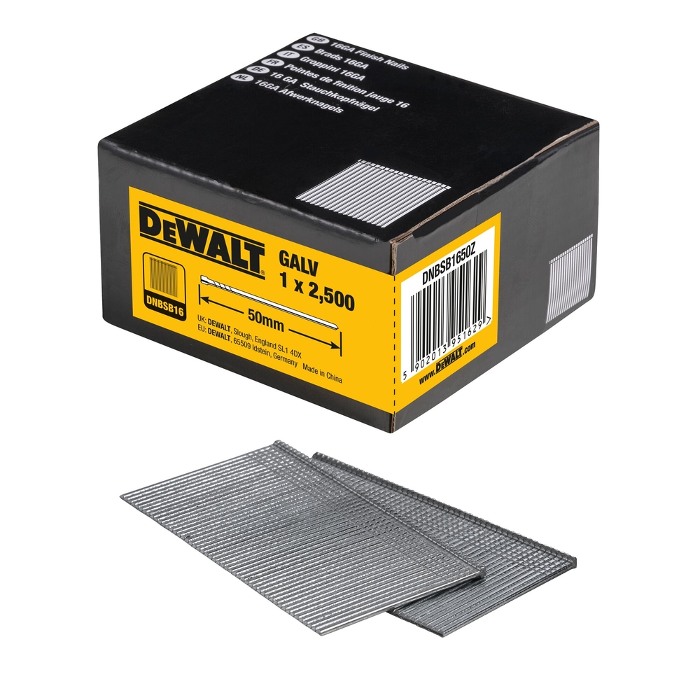 Pointes 16Ga 1,2 x 50 mm - DNBSB1650Z - DEWALT