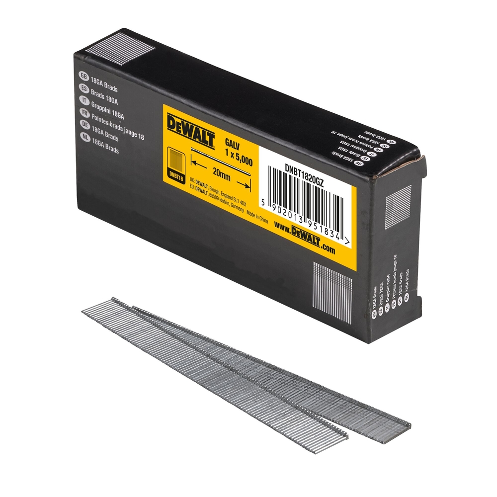 Pointes 18Ga 1,02 x 20 mm - DNBT1820GZ - DEWALT