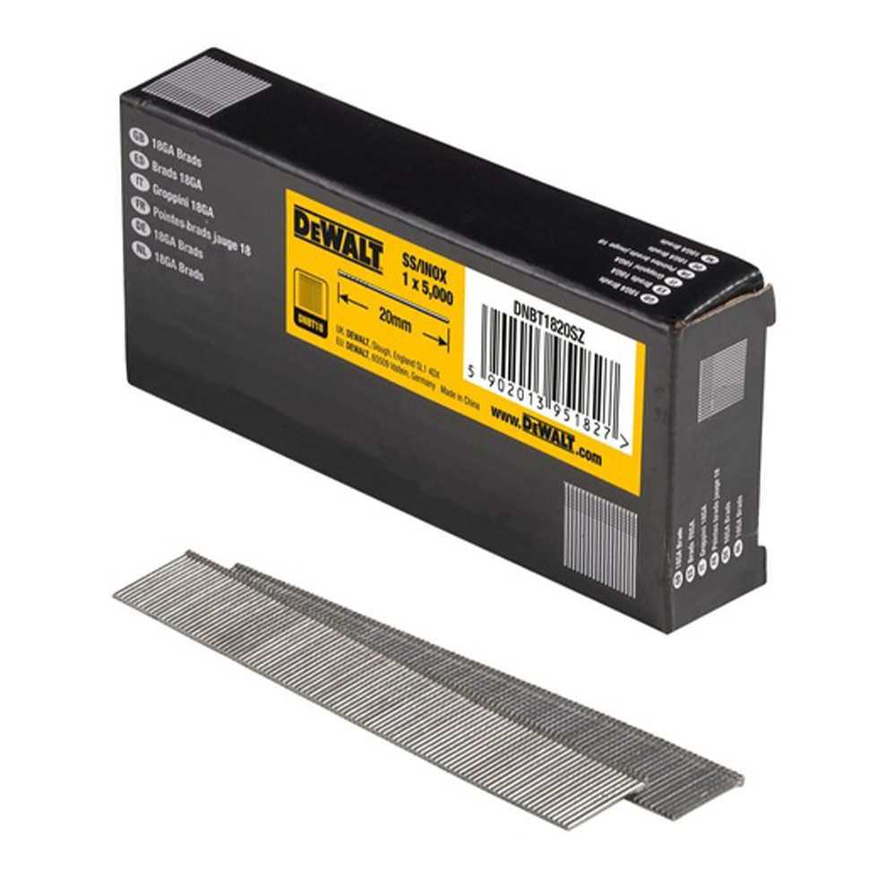 Pointes 18Ga inox 1,02 x 20 mm - DEWALT - DNBT1820SZ