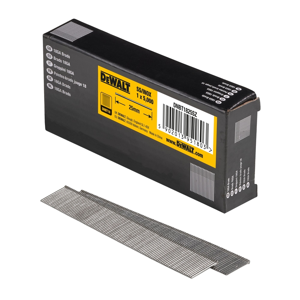 Pointes 18Ga inox 1,02 x 25 mm - DNBT1825SZ - DEWALT