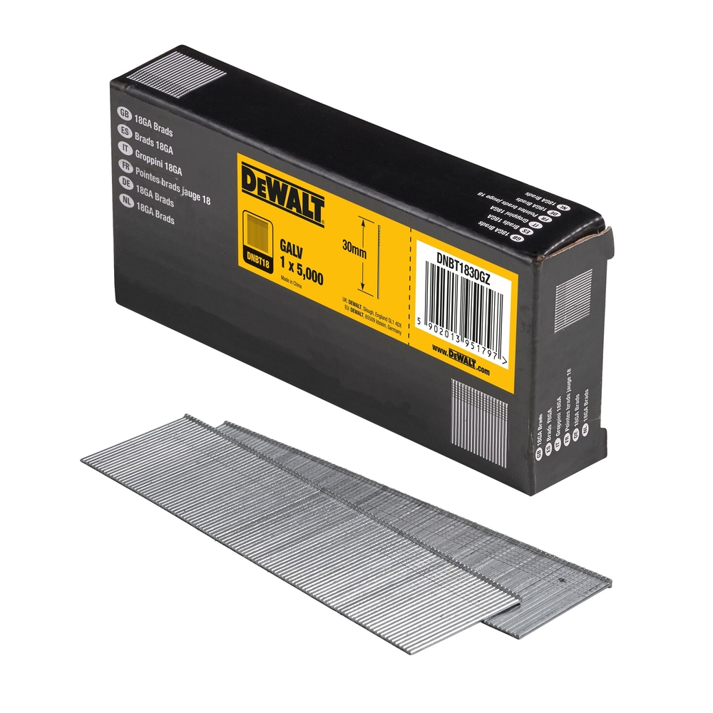Pointes 18Ga 1,02 x 30 mm - DNBT1830GZ - DEWALT