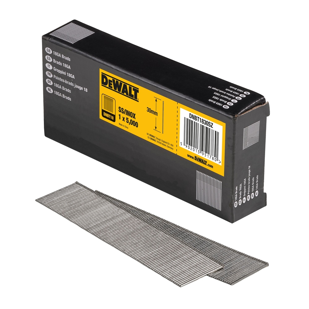 Pointes 18Ga inox 1,02 x 30 mm - DNBT1830SZ - DEWALT