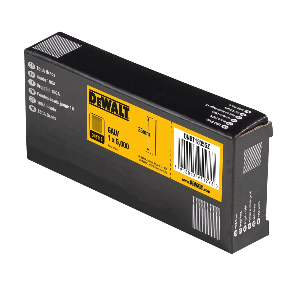 Pointes 18Ga 1,02 x 35 mm - DNBT1835GZ - DEWALT