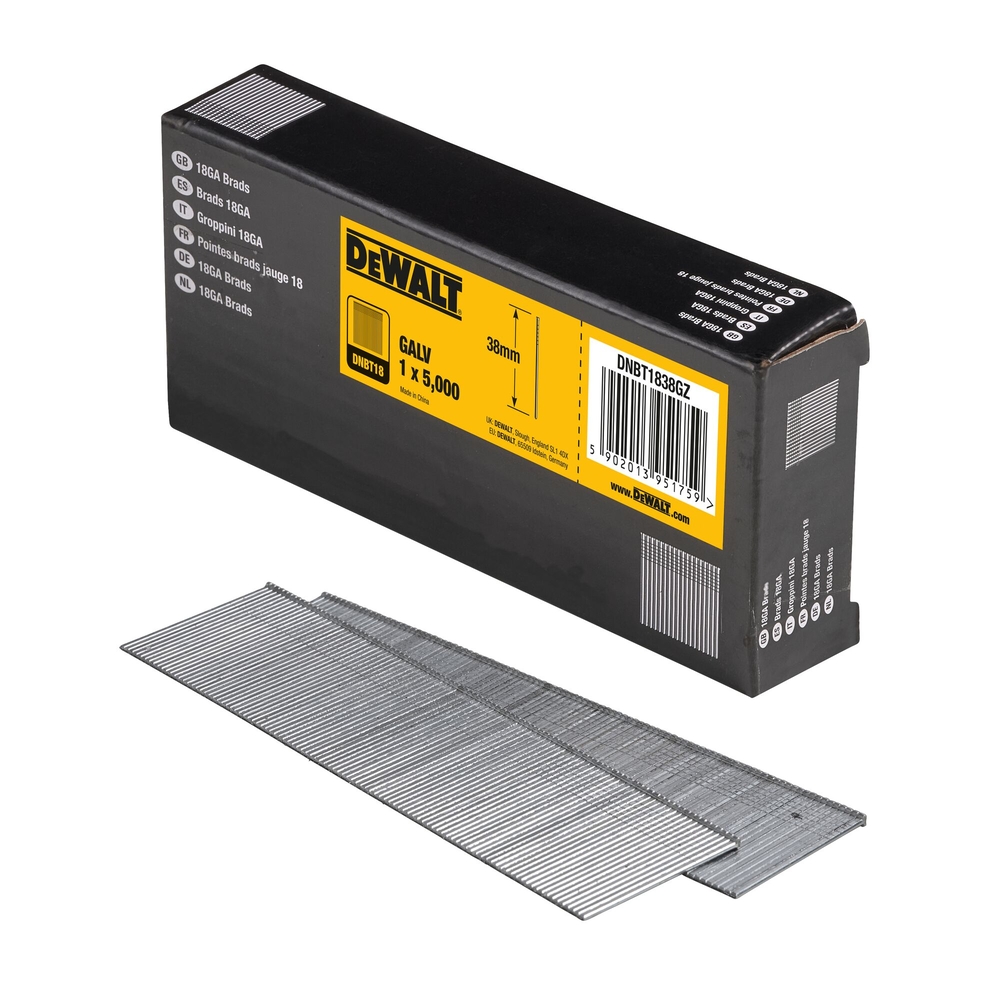 Pointes 18Ga 1,02 x 38 mm - DNBT1838GZ - DEWALT