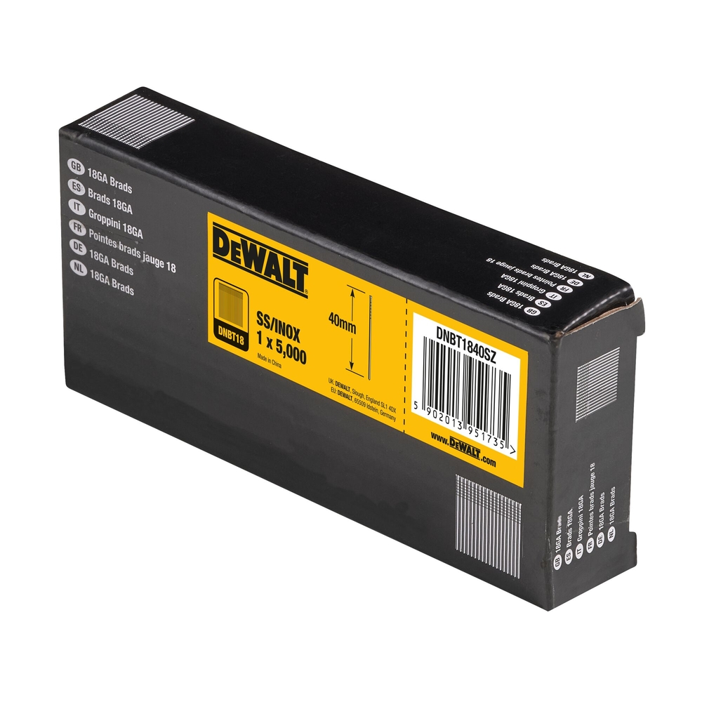 Pointes 18Ga inox 1,02 x 40 mm - DNBT1840SZ - DEWALT