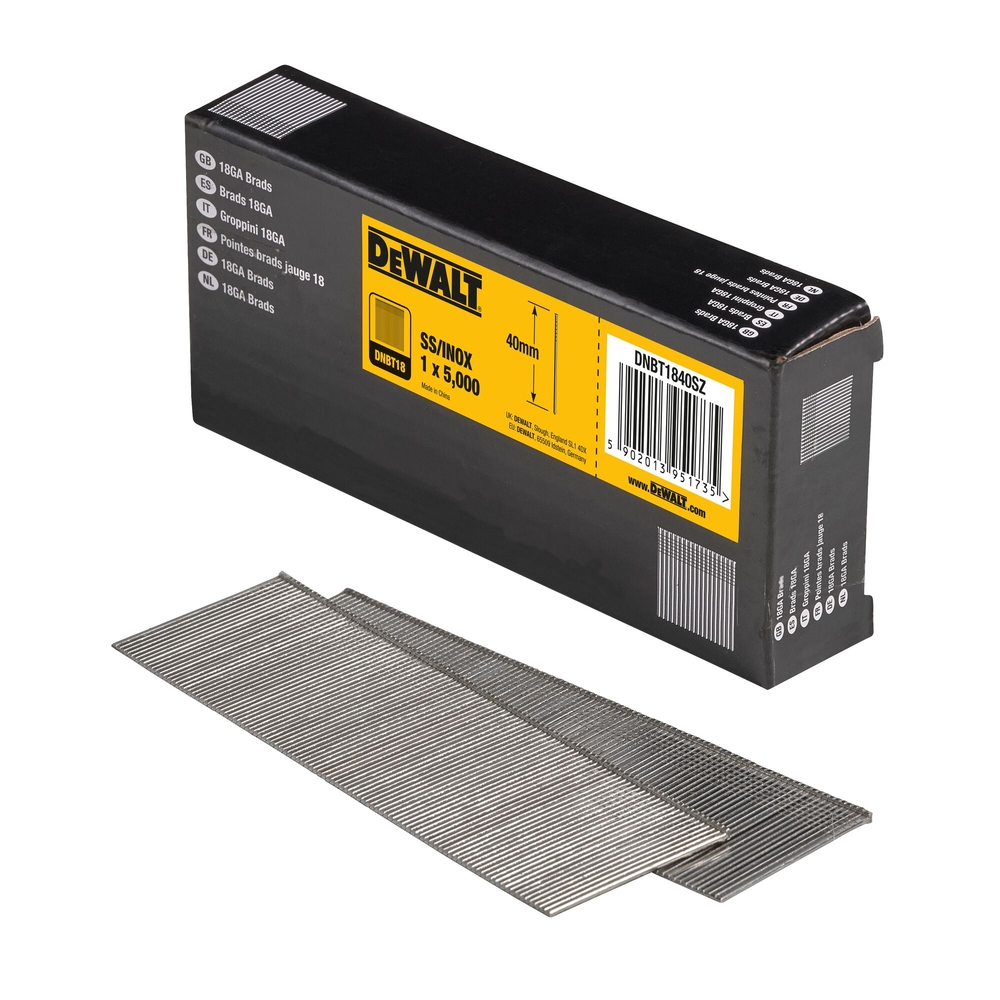 Pointes 18Ga inox 1,02 x 40 mm - DNBT1840SZ - DEWALT